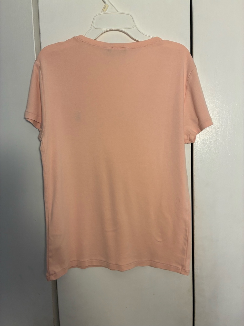 Ralph Lauren Women's V-Neck Tee in Soft Peach Embroidered Logo Casual Preppy - Picture 2 of 12